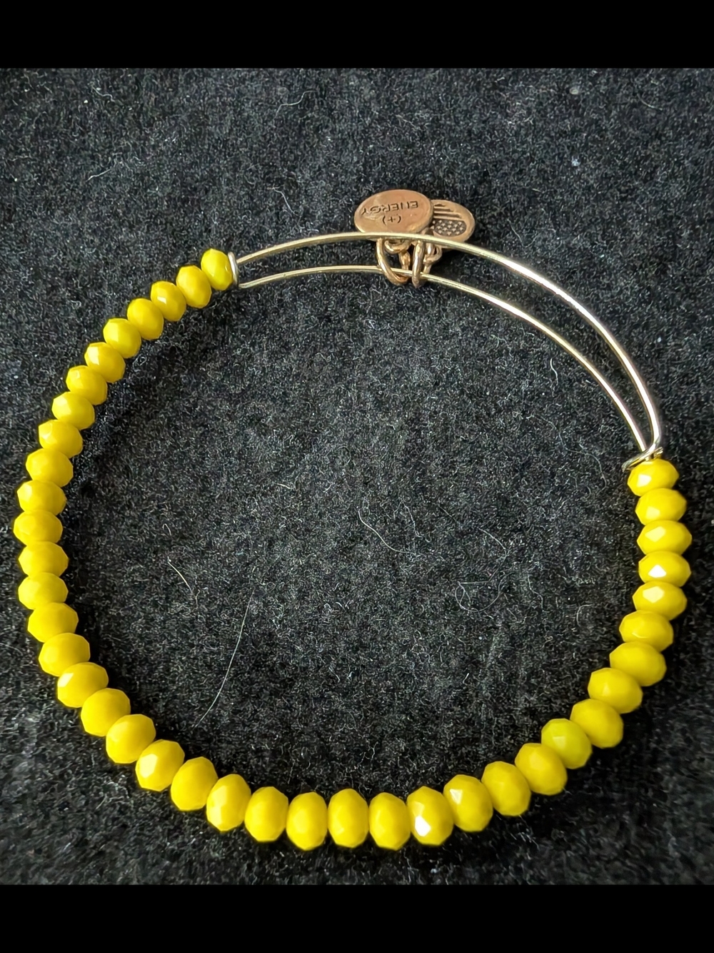 Alex and Ani Bright Yellow Beaded Expandable Bracelet